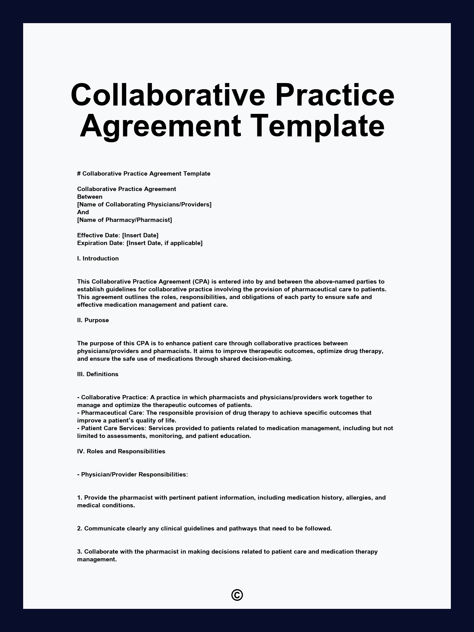 Collaborative Practice Agreement Template