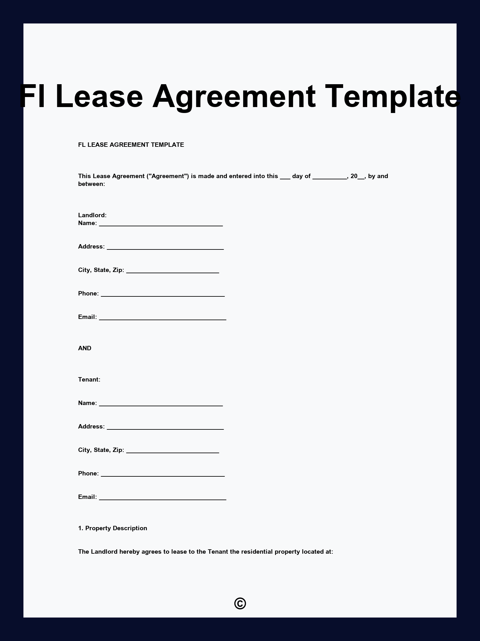 Fl Lease Agreement Template