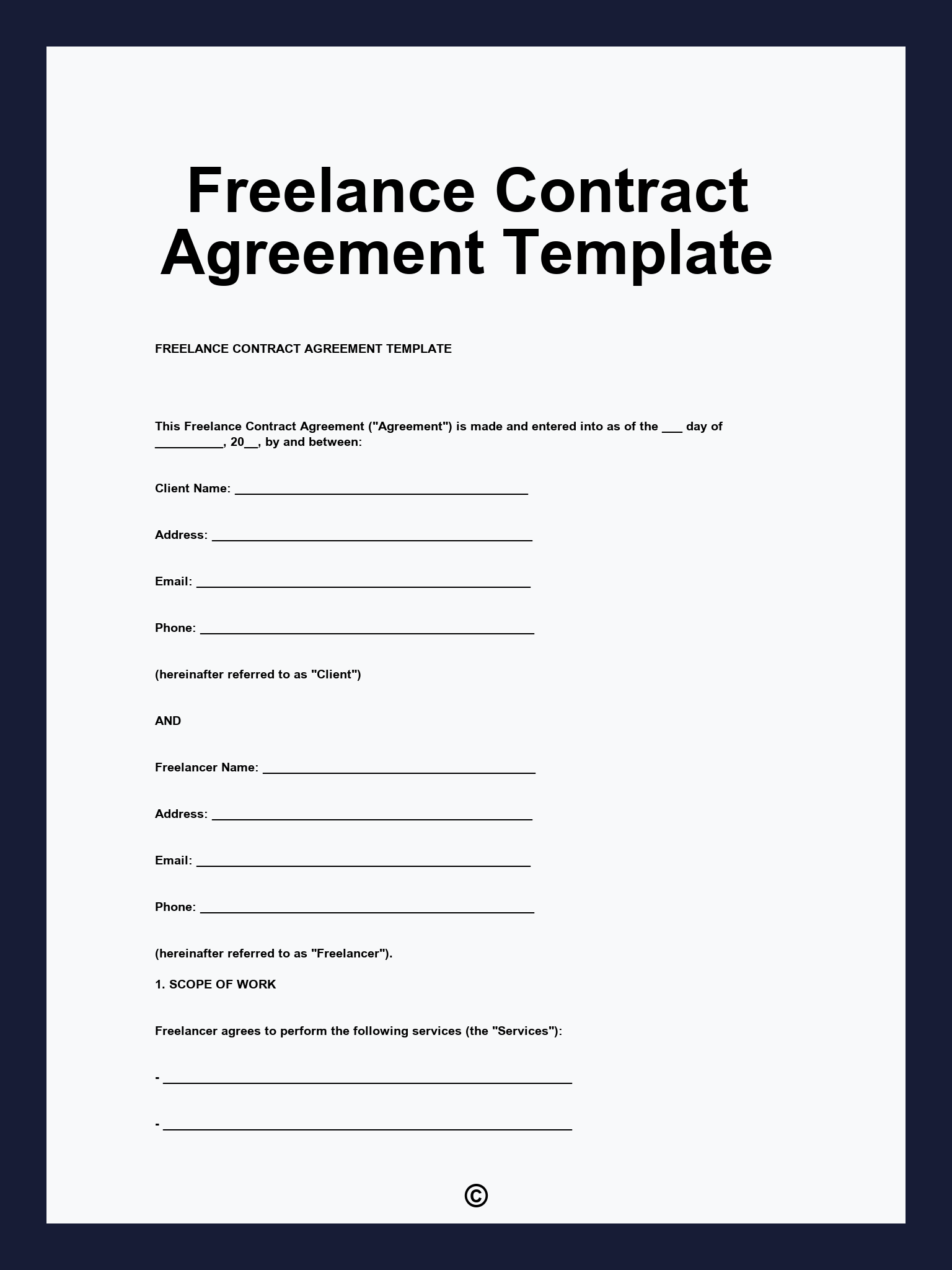 Freelance Contract Agreement Template