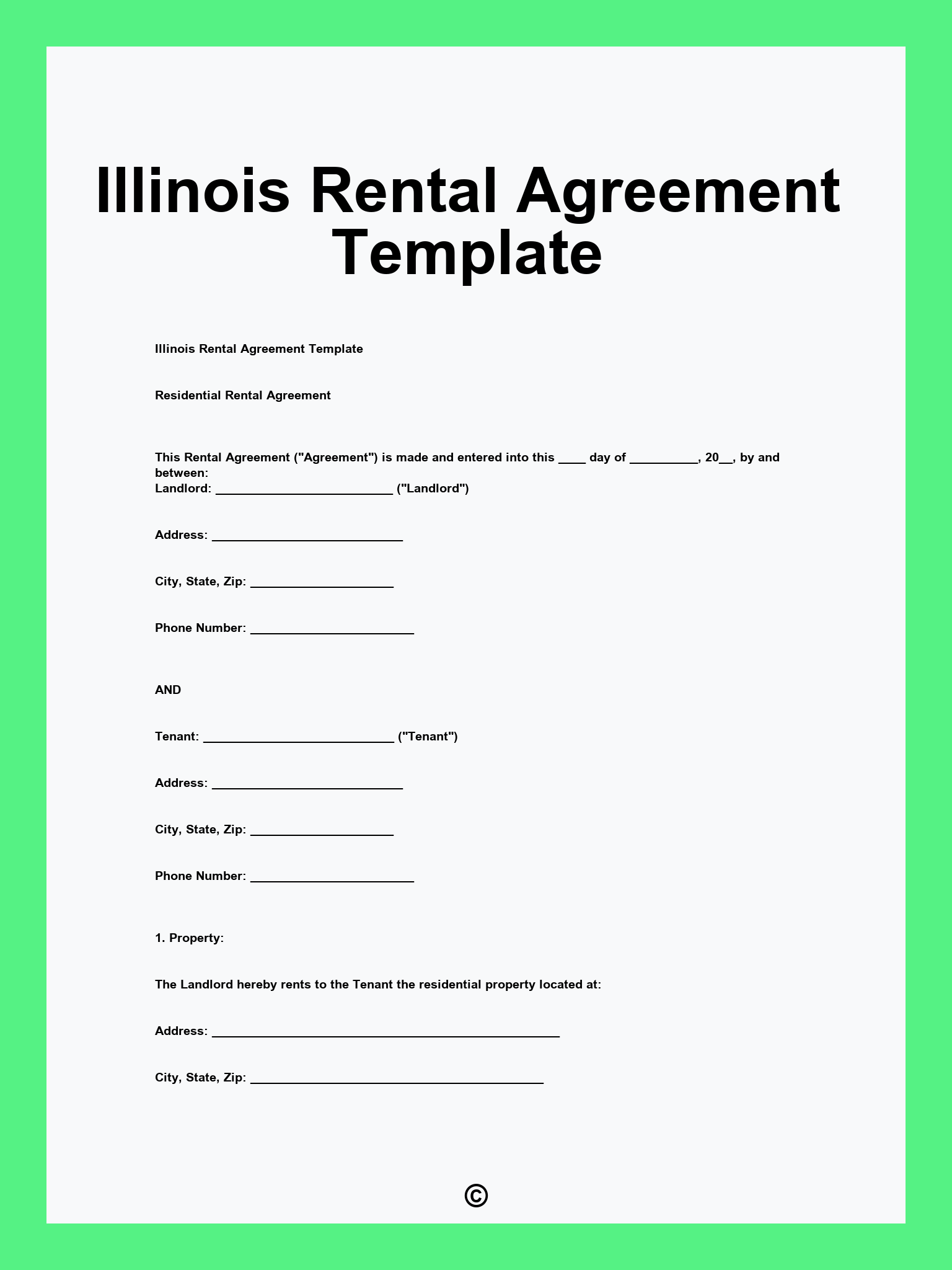 Illinois Rental Agreement Template