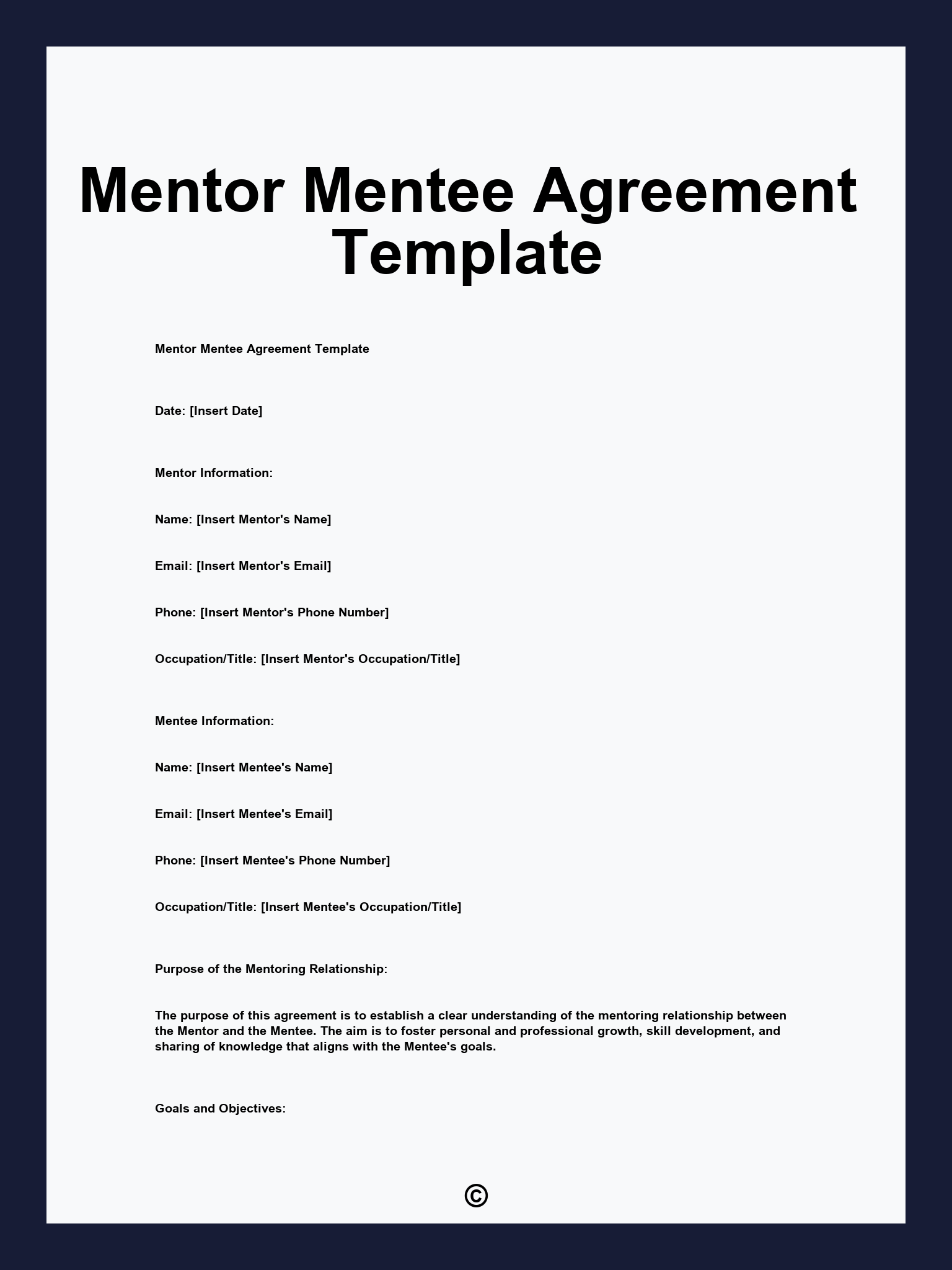 Mentor Mentee Agreement Template