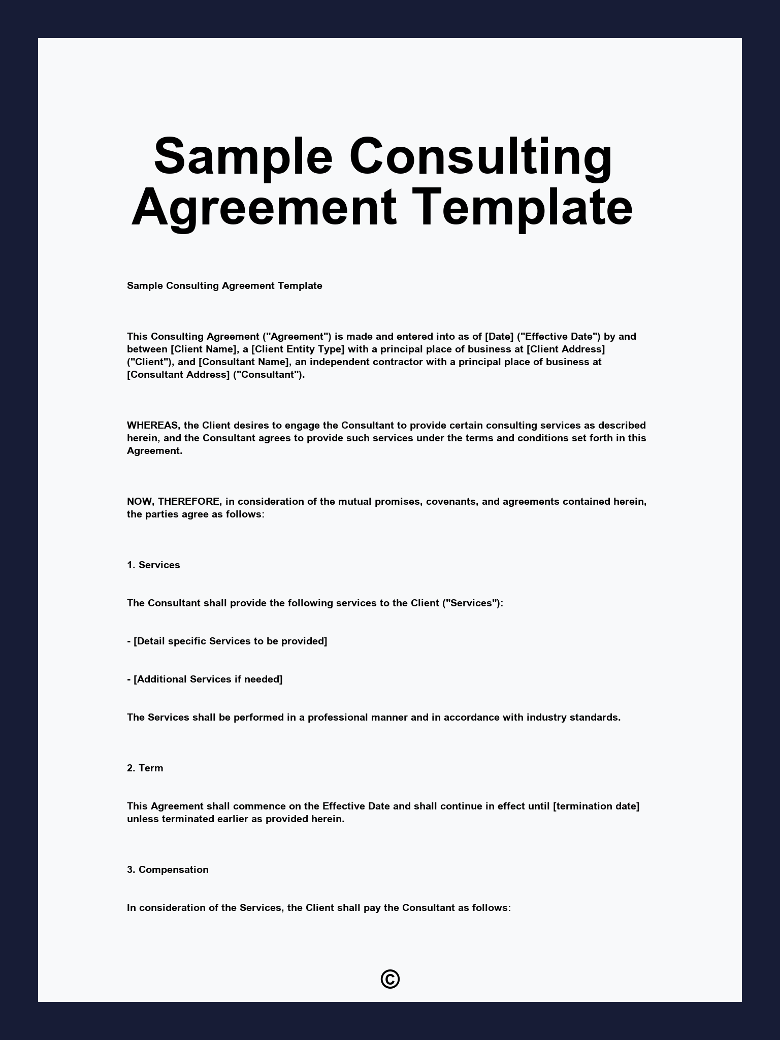 Sample Consulting Agreement Template