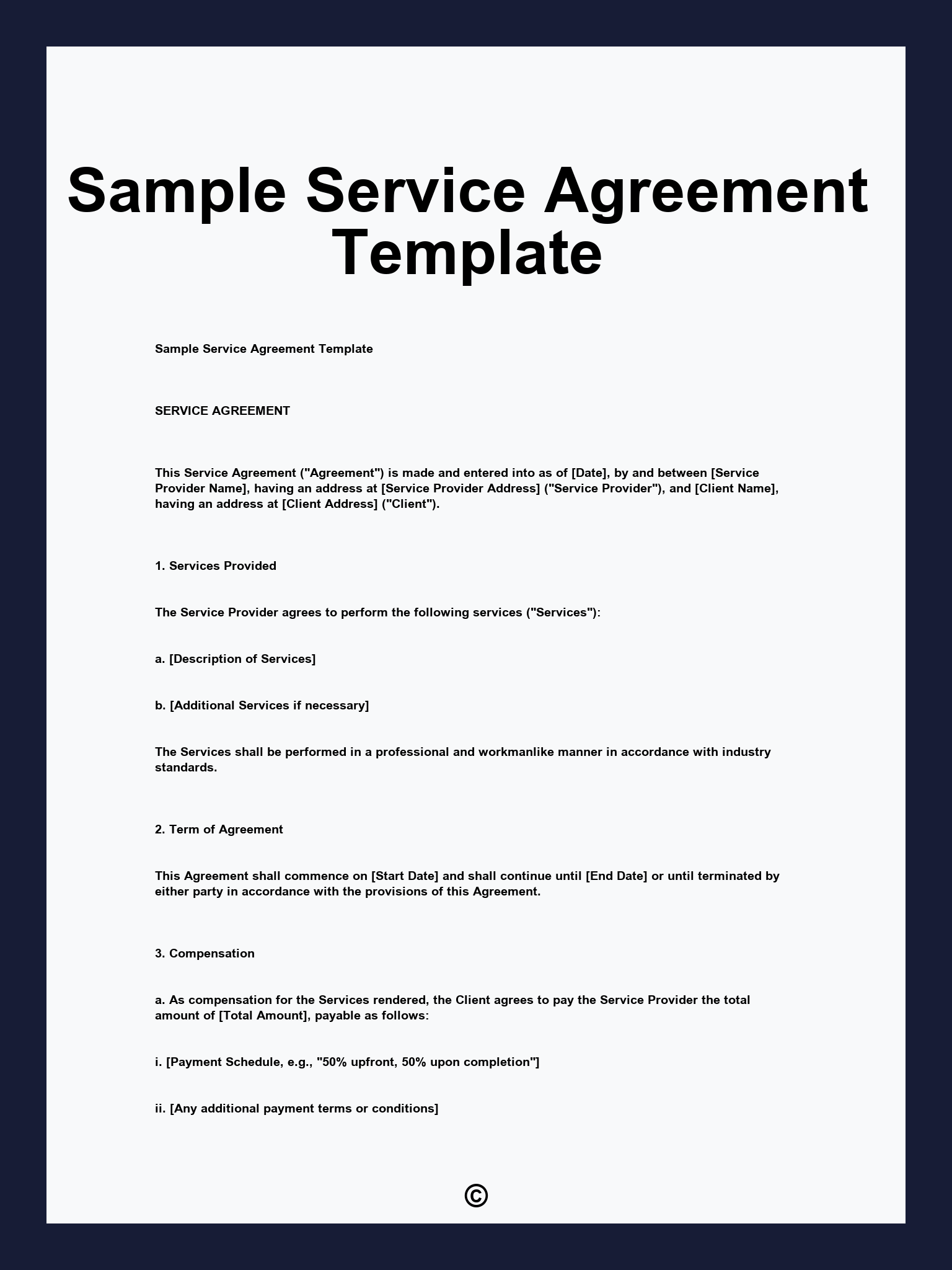 Sample Service Agreement Template