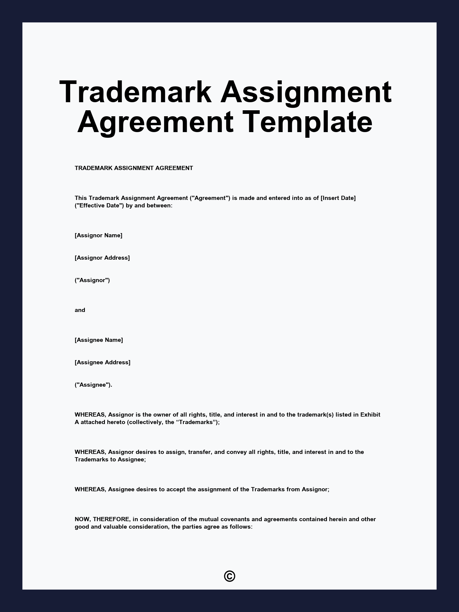 Trademark Assignment Agreement Template